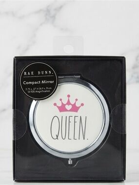 Rae Dunn 'Queen' Compact Mirror - Pink Crown